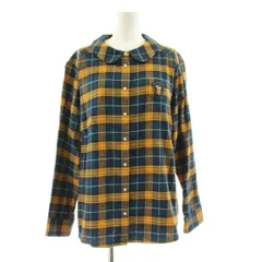 フランシュリッペ franche lippee シャツ 長袖 ラウンドカラー チェック柄 大きいサイズ FL5 黄 イエロー 紺 ネイビー 1675840 /KUのサムネイル