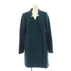 コントワーデコトニエ COMPTOIR DES COTONNIERS ノーカラーコート ハーフ丈 38 青 ブルー 緑 グリーン  /LP■MAのサムネイル