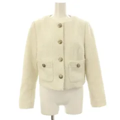 アプワイザーリッシェ Apuweiser-riche 22AW クロップドツイードジャケット 上着 1 白 ホワイト ノーカラー 長袖 /JPのサムネイル