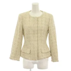 エスカーダ ESCADA ノーカラージャケット 34 ツィード アイボリー /LPのサムネイル