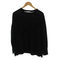 23区 オンワード樫山 23AW ニット セーター 38 黒 ブラック 長袖 ウーステッドウール ビッグシルエット クルーネック /LP
