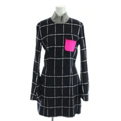 エムエスジーエム MSGM ワンピース ウール 40 紺 ネイビー チェック柄 長袖 タートルネック /APのサムネイル