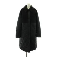シンプリシテェ Simplicite 23AW ステンカラーコート 中綿 ロング キルティング 切替 ボア 黒 ブラック /KUのサムネイル