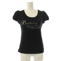 バーバリーブルーレーベル BURBERRY BLUE LABEL ロゴプリント Ｔシャツ カットソー 半袖 38 黒 ブラック /JP