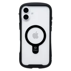 iFace MagSafe 対応 Reflection iPhone 16 Plus ケース MagSynq クリア 強化ガラス(ブラック)【アイフェイス アイフォン16プラス 用 スマホケース iphone16plus カバー マグセーフ 耐衝撃 透明 スト