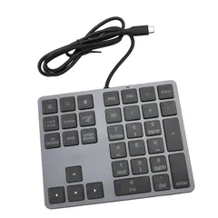 新品 有線テンキー、34キーUSBテンキー超スリム軽量人間工学に基づいたテンキーパッドポータブル財務会計キーボード、ラップトップコンピュータPC用のサムネイル