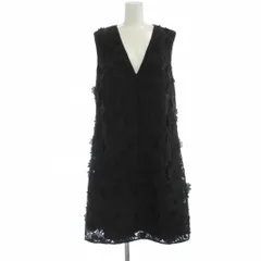 テッドベーカー TED BAKER ミニワンピース 5 黒 Vネック ノースリーブ 総レース 花モチーフ /JPのサムネイル