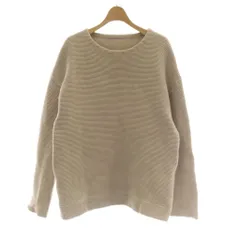 クレプスキュール crepuscule ニット カットソー 2 ベージュ リブ編み クルーネック 長袖 /AUのサムネイル