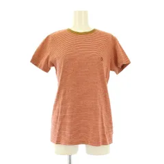 カーサフライン CASA FLINE Tシャツ カットソー 半袖 クルーネック ストレッチ ボーダー柄 F 赤 レッド 茶 ブラウン /BBのサムネイル