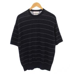 ☆美品☆トゥモローランド半袖コットンニット ネイビー リブ 