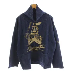 カステルバジャック CASTELBAJAC ニット セーター 長袖 ハイネック 刺繍 ウール シルク混 絹 2 紺 ネイビー 7311-6209 /AN9のサムネイル