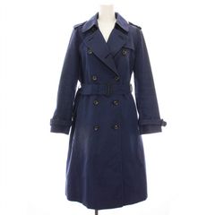 ローレンラルフローレン 紺 ネイビー レザーパイピングトレンチコート