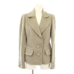 ボディドレッシングデラックス BODY DRESSING Deluxe テーラードジャケット アウター シングル 総裏地 ツイード ワンカラー ウール 38 グレージュ /BBのサムネイル