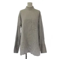 シンゾーン Shinzone シャツ ブラウス 34 白 ホワイト 水色 ライトブルー ストライプ柄 フリルネック 長袖 FRILL NECK SHIR 19AMSBL55 /LPのサムネイル