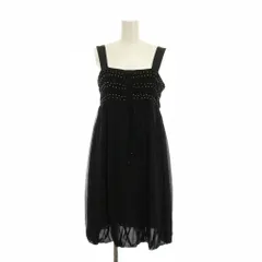 ヴィヴィアンタム VIVIENNE TAM キャミソール ワンピース ミニ シルク 0 黒 ブラック ビジュー 016-240817 /YMのサムネイル