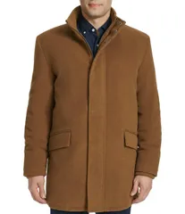 コールハーン メンズ アウター ジャケット・ブルゾン プラスサイズ ウール コート Cole Haan Wool Blend Plush Solid Coat Camel キャメルのサムネイル