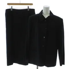 ジバンシィ GIVENCHY GLAMOUR スーツ ジャケット タイトスカート 2点セット 46 黒 ブラック 無地 長袖 ロング丈 レギュラーカラー 436871-18 439385-18  /GGのサムネイル