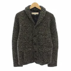 ハバーサック HAVERSACK トップヤーンダブルフェイスフィールドウールジャケット TOP YARN DOUBLE FACE FIELD WOOL JACKET ニットジャケット アウター ショールカラー M 黒 ブラック グレー 411122 /YTのサムネイル