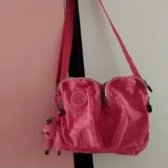 キプリング ピンク クロスバッグ + キーホルダー