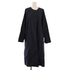 ジョンブル JOHNBULL 24AW ノーカラーコート アウター ロング丈 ワンカラー 無地 M 紺 ネイビー /BBのサムネイル