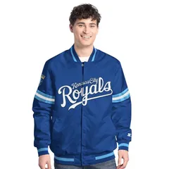 スターター メンズ アウター ジャケット・ブルゾン Menstarteroyal Kansas City Royalscout FullSnap Varsity Jacket Ryl Blue ブルーのサムネイル