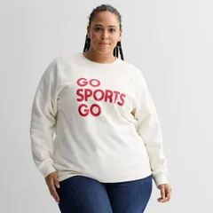 ソノマ レディース トップス Tシャツ クルーネック プラスサイズ スウェット フリース グラフィック Plusize Sonoma Goods For Life Fleece Crew Neck Graphic Sweatshirt Ivory Go Spo