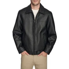ドッカーズ メンズ アウター ジャケット・ブルゾン レザー フェイクレザー Mens Dockers Faux Leather Bomber Jacket Black ブラックのサムネイル