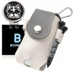BooGolf ゴルフボールケース ゴルフマーカー セット メンズ ボールポーチ ゴルフボールホルダー 2個入れ用 マグネット式