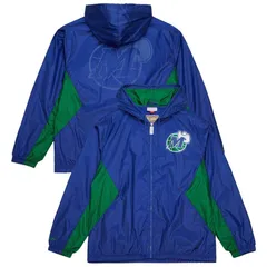 ミッチェルネス メンズ アウター ジャケット・ブルゾン Mens Mitchell Ness Blue Dallas Mavericks Playmaker FullZip Hooded Windbrのサムネイル