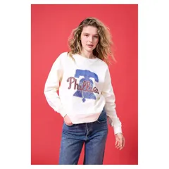 テレズ レディース トップス Tシャツ スウェット ロゴ Womens Terez Cream Philadelphia Phillies Oversized Gemstone Logo Sweatsのサムネイル