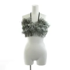 アメリヴィンテージ Ameri VINTAGE RIPPLE SHAGGY ART BARE TOP ビスチェ フリル リボン カーキ /AN11のサムネイル