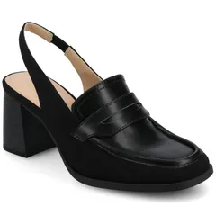 ジャーニー レディース シューズ パンプス ヒール Journee Henrika Womensquare Toe Open Heel Pumps Black ブラック