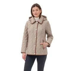 ロンドンフォグ レディース アウター ジャケット・ブルゾン キルティング Womens London Fog Hooded Quilted Jacketaupe トープのサムネイル