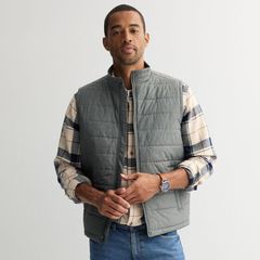 美品】DENHAM ナカメマン 黒 ダウンベスト 裏地レオパード柄 Lサイズ