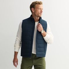 美品】DENHAM ナカメマン 黒 ダウンベスト 裏地レオパード柄 Lサイズ