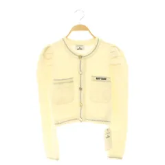 リリーブラウン Lily Brown ×マリークワント MARY QUANT 24SS ツイードニットカーディガン パフスリーブ クロップド F アイボリー /CX ■OS