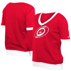 뉴엘라 레이디스 탑스 티셔츠 Womens New Era Red Carolina Hurricanes Game Day Rhinestuds TShirt Hured 레드