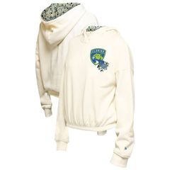 뉴엘라 여성 탑스 티셔츠 플라워 무늬 크롭드 플라워 파커 Womens New Era Cream Florida Panthers Glam Game QuarterZip Cropped Floral Hoodie Pullo