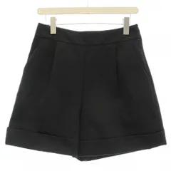 フォクシー FOXEY サテン ショートパンツ シルク混 キュロット 40 黒