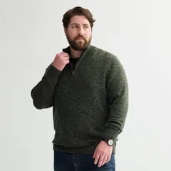 ソノマ メンズ アウター ニット・セーター トール Big Tall Sonoma Goods For Life QuarterZip Sweater Olive Marl マールのサムネイル