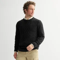 ソノマ メンズ アウター ニット・セーター Mensonoma Goods For Life Cable Knit Crew Sweater Black ブラックのサムネイル