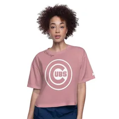 スターター レディース トップス Tシャツ クロップド Womenstarter Pink Chicago Cubs Play the Ball Boxy Cropped TShirt Cub Pinのサムネイル