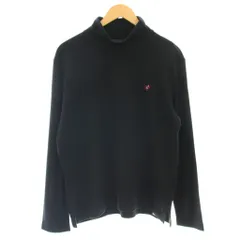 パパス Papas SPORTS ハイネック ニット フリース裏地 セーター 長袖 M 黒 ブラック /☆Gのサムネイル