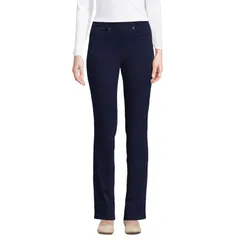 ランズエンド レディース ボトムス デニムパンツ プチ ジーンズ Petite Lands End Starfish MidRise PullOn Straight Jeans Dark Indigoのサムネイル