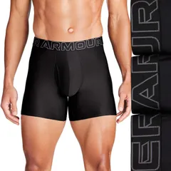アンダーアーマー メンズ アンダーウェア ボクサーパンツ Mens Under Armour 3pack Performance Tech 6in Boxer Briefs Black ブラックのサムネイル