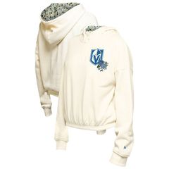 뉴에라 레이디스 탑스 T셔츠 플라워 무늬 크롭드 플라워 파커 Womens New Era Cream Vegas Golden Knights Glam Game QuarterZip Cropped Floral Hoodie P