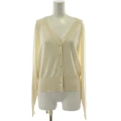 マックスマーラステュディオ Max Mara Studio カーディガン 絹 シルク L アイボリー 無地 Vネック 長袖 63410297670 /GGのサムネイル