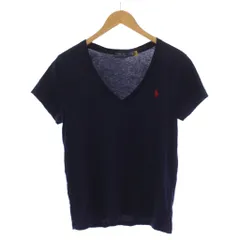 ポロ ラルフローレン POLO RALPH LAUREN Tシャツ カットソー 半袖 Vネック ロゴ刺繍 M 紺 /BM