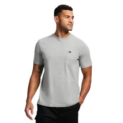 キャタピラー メンズ トップス Tシャツ ロゴ Mens Caterpillar Short Sleeve CAT Logo Pocketee Heather Grey グレーのサムネイル