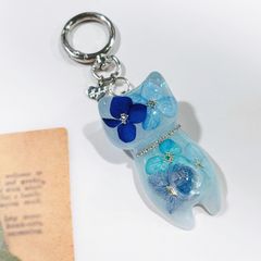 ♡レジン紫陽花うさぎキーホルダー♡ - メルカリ